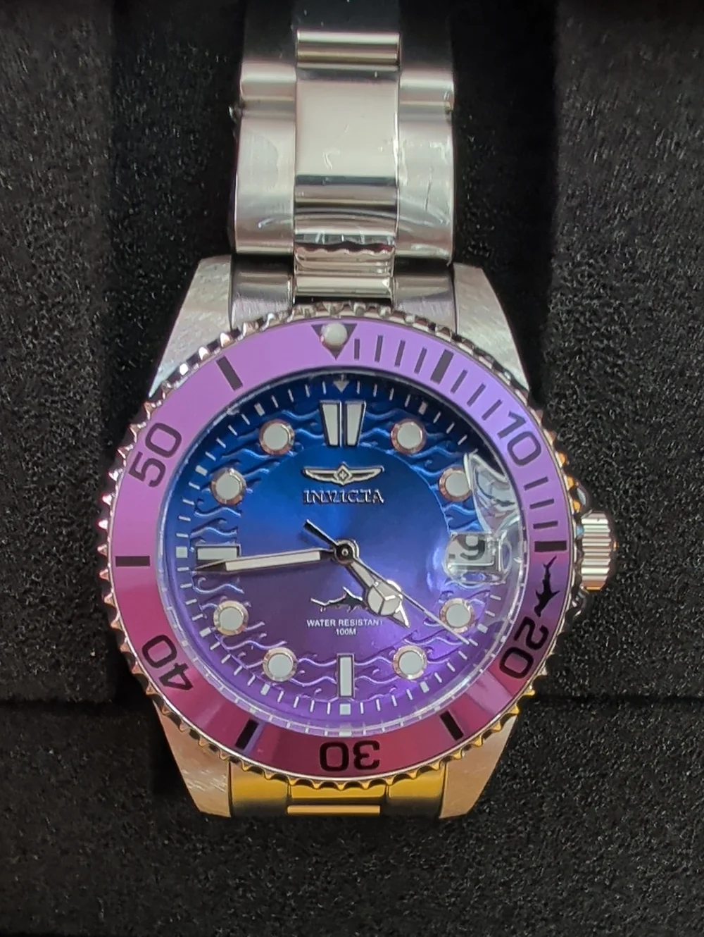 NWT Women's Invicta Pro Diver 34mm Women’s Stainless Steel Watch – Purple Dial